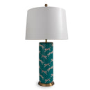 Scalamandre Leaping Cheetah Teal Lamp - BlueJay Avenue