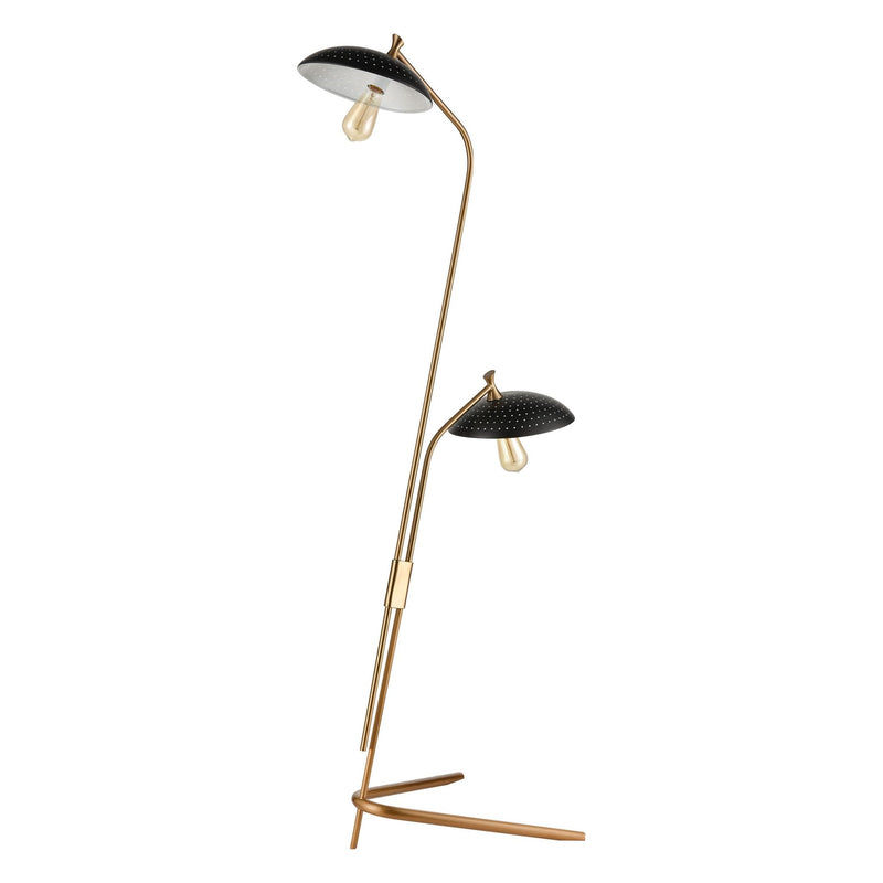 Scarab Gold Floor Lamp in Satin Brass Finish - BlueJay Avenue