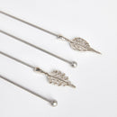 Silver Leaf Swizzle Sticks Set Of 4 - BlueJay Avenue