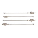 Silver Leaf Swizzle Sticks Set Of 4 - BlueJay Avenue