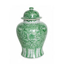 Spring Green Twisted Lotus Porcelain Ginger Jar - BlueJay Avenue
