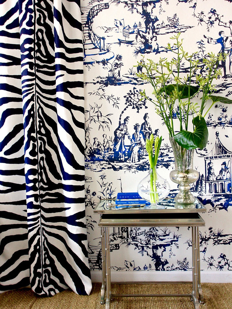 Summer Palace Wallpaper, Porcelain - BlueJay Avenue