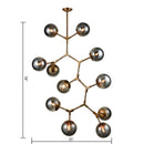 Synapse 12-Light Modern Branch Chandelier in Aged Brass - BlueJay Avenue