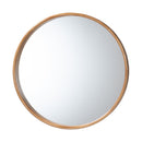 Tazara Japandi Wooden Natural Round Wall Mirror - BlueJay Avenue