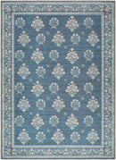 Thistle Blue Washable Floral Rug - BlueJay Avenue