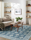 Thistle Blue Washable Floral Rug - BlueJay Avenue
