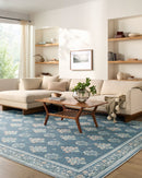 Thistle Blue Washable Floral Rug - BlueJay Avenue