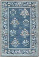 Thistle Blue Washable Floral Rug - BlueJay Avenue