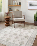 Thistle Cream Modern Farmhouse Style Floral Washable Rug - BlueJay Avenue