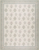 Thistle Cream Modern Farmhouse Style Floral Washable Rug - BlueJay Avenue