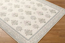 Thistle Cream Modern Farmhouse Style Floral Washable Rug - BlueJay Avenue