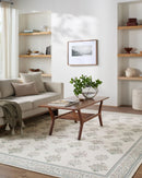 Thistle Cream Modern Farmhouse Style Floral Washable Rug - BlueJay Avenue