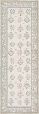 Thistle Cream Modern Farmhouse Style Floral Washable Rug - BlueJay Avenue