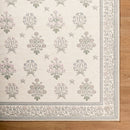 Thistle Cream Modern Farmhouse Style Floral Washable Rug - BlueJay Avenue