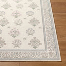 Thistle Cream Modern Farmhouse Style Floral Washable Rug - BlueJay Avenue