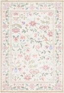 Thistle Pink & Cream Modern Farmhouse Floral Washable Rug - BlueJay Avenue
