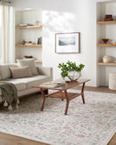Thistle Pink & Cream Modern Farmhouse Floral Washable Rug - BlueJay Avenue