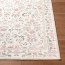 Thistle Pink & Cream Modern Farmhouse Floral Washable Rug - BlueJay Avenue