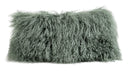 Tibetan Lamb Lumbar Pillow With Insert, Evergreen, 11" x 22" - BlueJay Avenue