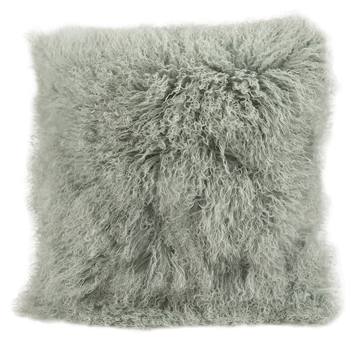 Tibetan Lamb Lumbar Pillow With Insert, Jade - BlueJay Avenue