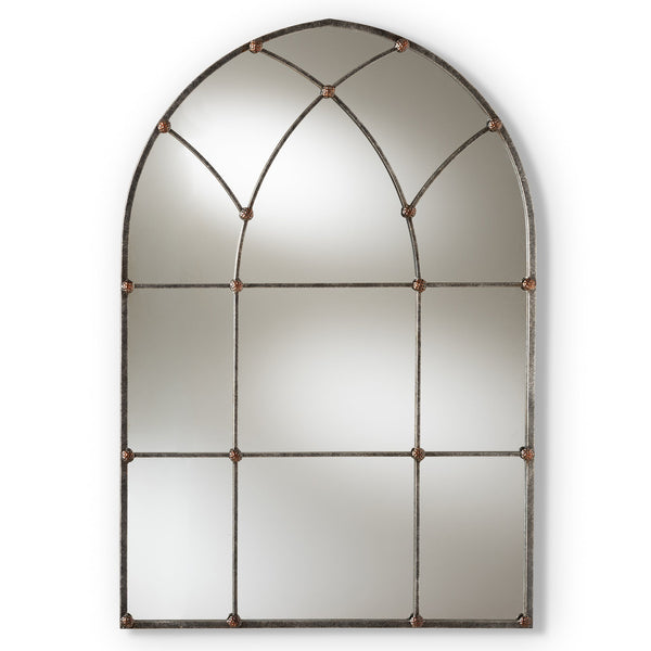 Tova Antique Silver Window Arch Mirror - BlueJay Avenue