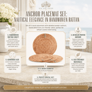 Vagabond House Anchor Hand Woven Rattan Round Placemats, Set of 4 - BlueJay Avenue