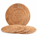 Vagabond House Anchor Hand Woven Rattan Round Placemats, Set of 4 - BlueJay Avenue