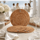 Vagabond House Anchor Hand Woven Rattan Round Placemats, Set of 4 - BlueJay Avenue