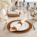 Vagabond House Anchor Hand Woven Rattan Round Placemats, Set of 4 - BlueJay Avenue