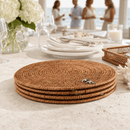 Vagabond House Anchor Hand Woven Rattan Round Placemats, Set of 4 - BlueJay Avenue