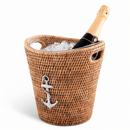 Vagabond House Anchor Handwoven Rattan Ice Bucket for Wine & Champagne - BlueJay Avenue