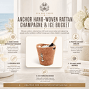 Vagabond House Anchor Handwoven Rattan Ice Bucket for Wine & Champagne - BlueJay Avenue