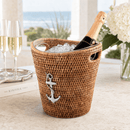 Vagabond House Anchor Handwoven Rattan Ice Bucket for Wine & Champagne - BlueJay Avenue