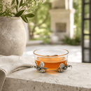 Vagabond House Bee Glass Honey Bowl with Pewter Bees - BlueJay Avenue