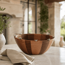 Vagabond House Bee Hive Acacia Wood Salad Serving Bowl with Pewter Bees - BlueJay Avenue