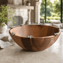 Vagabond House Bee Hive Acacia Wood Salad Serving Bowl with Pewter Bees - BlueJay Avenue