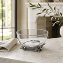 Vagabond House Blueberry Glass Bowl with Pewter Base - BlueJay Avenue