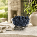 Vagabond House Blueberry Glass Bowl with Pewter Base - BlueJay Avenue