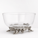 Vagabond House Blueberry Glass Bowl with Pewter Base - BlueJay Avenue
