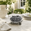 Vagabond House Blueberry Glass Bowl with Pewter Base - BlueJay Avenue