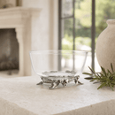 Vagabond House Blueberry Glass Bowl with Pewter Base - BlueJay Avenue