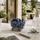 Vagabond House Blueberry Glass Bowl with Pewter Base - BlueJay Avenue