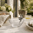 Vagabond House Bunny Glass Dip Bowl with Pewter Bunny Accent - BlueJay Avenue