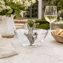Vagabond House Bunny Glass Dip Bowl with Pewter Bunny Accent - BlueJay Avenue