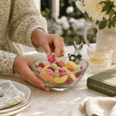 Vagabond House Bunny Glass Dip Bowl with Pewter Bunny Accent - BlueJay Avenue