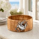 Vagabond House Crab in Net Acacia Wood Salad Bowl with Pewter Crab | 12.5" - BlueJay Avenue