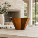 Vagabond House Dragonfly Acacia Wood Salad Bowl with Pewter Accent | 7" - BlueJay Avenue