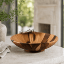 Vagabond House Garden Veggie Acacia Wood Salad Serving Bowl with Pewter Accents | 16" - BlueJay Avenue