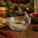 Vagabond House Holiday Gnome Glass Dip Bowl with Pewter Accent - BlueJay Avenue