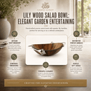 Vagabond House Lily Acacia Wood Salad Serving Bowl with Pewter Handles - BlueJay Avenue